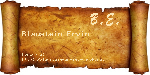 Blaustein Ervin névjegykártya
